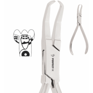 Bracket Removing Plier curved for easy removal of brackets in the posterior region. Length 14.5cm