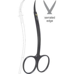 La Grange Scissors, Super Cut Black Titanium Coated double curved, 11.5cm