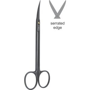 Joseph Scissors, T.C Super Cut Black Titanium Coated curved, 14cm