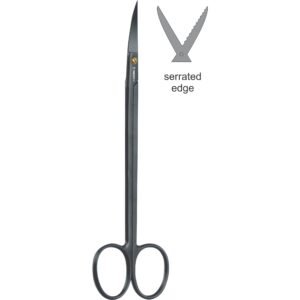 Kelly Scissors, T.C Super Cut Black Titanium Coated curved, 16cm